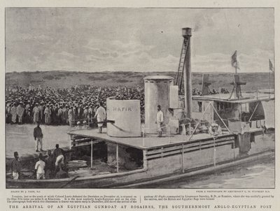 The Arrival of an Egyptian Gunboat at Rosaires, the Southernmost Anglo-Egyptian Post by Joseph Nash